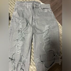 NWT green ripped jeans